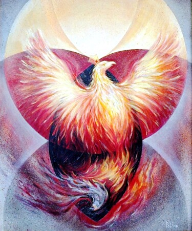 Peinture intitulée "Phoenix - Firebird…" par Polina Gerdjikova (POLINA), Œuvre d'art originale, Huile Monté sur Châssis en b…
