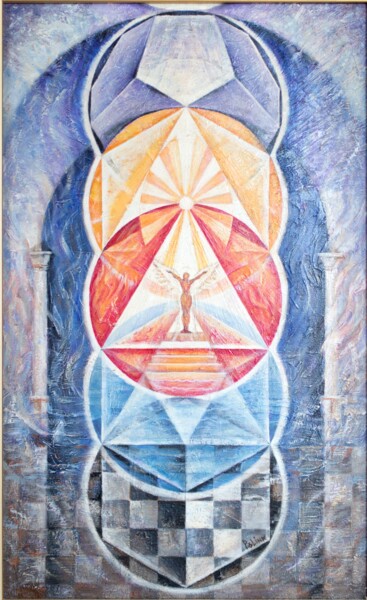 Pintura intitulada "Sacred geometry  -…" por Polina Gerdjikova (POLINA), Obras de arte originais, Óleo Montado em Armação em…