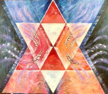 Painting titled "Symbols of Energy o…" by Polina Gerdjikova (POLINA), Original Artwork, Acrylic
