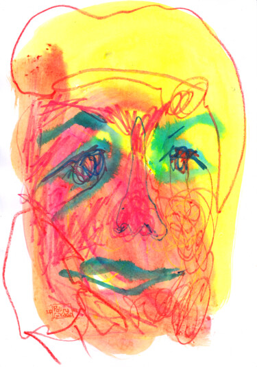 "Yellow Lady. Female…" başlıklı Tablo Polina Givago tarafından, Orijinal sanat, Mürekkep