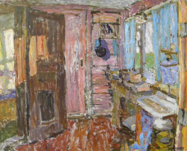 Malerei mit dem Titel "Интерьер дачного до…" von Polina Goretskaya, Original-Kunstwerk, Öl