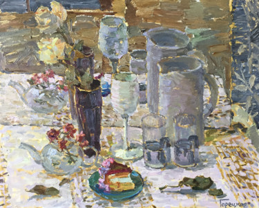 Painting titled "Still life with a m…" by Polina Goretskaya, Original Artwork, Oil