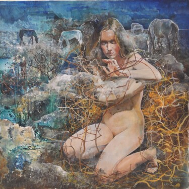 Картина под названием "per-aspera-ad-astra" - Polina Kuznetsova, Подлинное произведение искусства, Масло