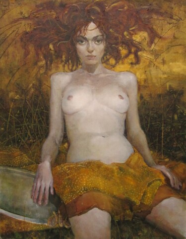Картина под названием "witch" - Polina Kuznetsova, Подлинное произведение искусства, Масло
