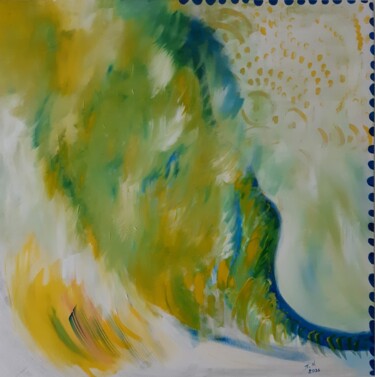 Painting titled "Woman on the wave,…" by Polina, Original Artwork, Acrylic