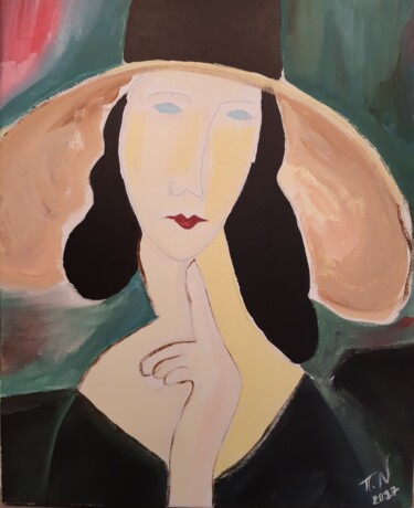 Painting titled "Modigliani - Jeanne…" by Polina, Original Artwork, Acrylic
