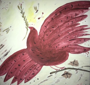 Pintura titulada "Pigeon." por Polina, Obra de arte original, Acrílico