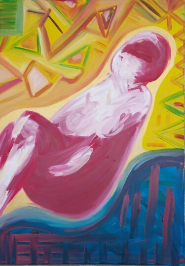 Ζωγραφική με τίτλο "La femme." από Polina, Αυθεντικά έργα τέχνης, Ακρυλικό
