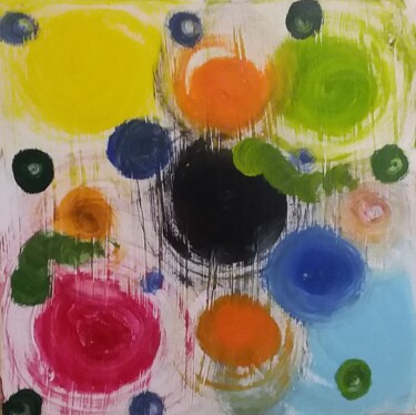 Painting titled "Le système solaire." by Polina, Original Artwork, Acrylic