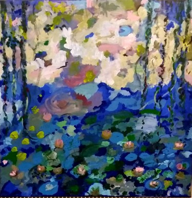Painting titled "Le jardin." by Polina, Original Artwork, Acrylic