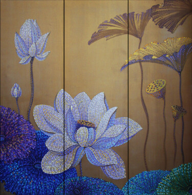 Pintura intitulada "lotus" por Polina Ogiy, Obras de arte originais, Óleo