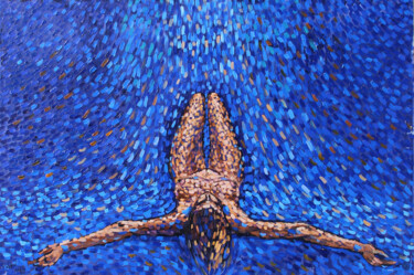 Ζωγραφική με τίτλο "EVA BLUE" από Polina Ogiy, Αυθεντικά έργα τέχνης, Λάδι
