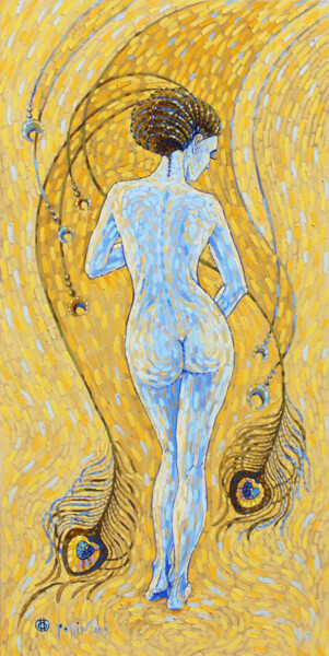 Malerei mit dem Titel "EVA GIALLO" von Polina Ogiy, Original-Kunstwerk, Acryl