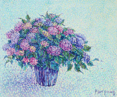 Painting titled "Hydrangea" by Polina Ogiy, Original Artwork, Oil