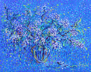 Pintura intitulada "la primavera la pera" por Polina Ogiy, Obras de arte originais, Óleo