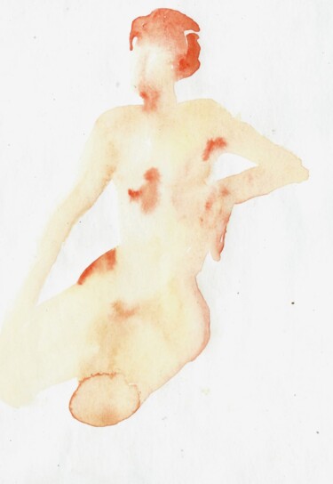 Рисунок под названием "Nude#3" - Polina Shibanova, Подлинное произведение искусства, Акварель
