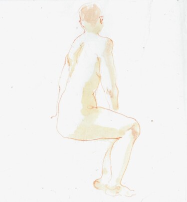 Disegno intitolato "Nude#6" da Polina Shibanova, Opera d'arte originale, Acquarello