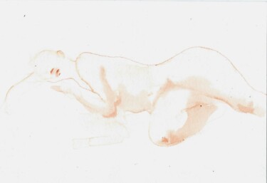 Рисунок под названием "Nude Anya" - Polina Shibanova, Подлинное произведение искусства, Акварель