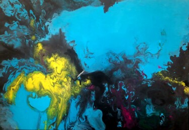 Картина под названием "Sea" - Polina Shibanova, Подлинное произведение искусства, Акрил Установлен на Деревянная рама для но…