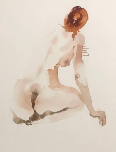 Рисунок под названием "Ginger mood #3" - Polina Shibanova, Подлинное произведение искусства, Акварель