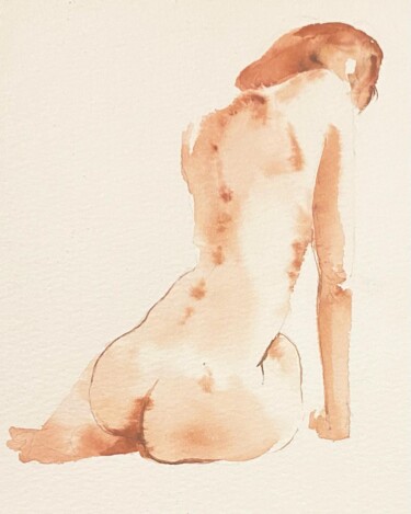 Drawing titled "sans titre" by Polina Shibanova, Original Artwork, Watercolor