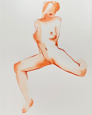 Drawing titled "sans titre #2" by Polina Shibanova, Original Artwork, Watercolor