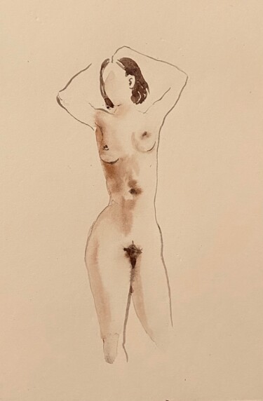 Drawing titled "sans titre #7" by Polina Shibanova, Original Artwork, Watercolor