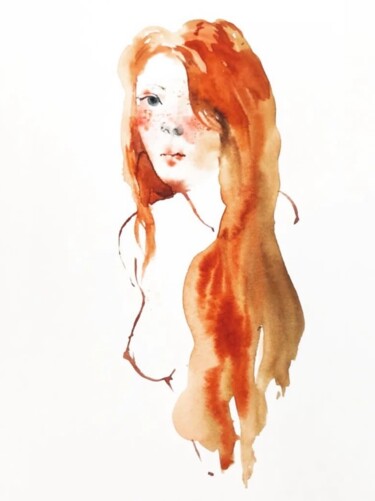 "Ginger" başlıklı Resim Polina Shibanova tarafından, Orijinal sanat, Suluboya