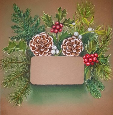 Disegno intitolato "Christmas/New Year…" da Polina Turgunova, Opera d'arte originale, Matita