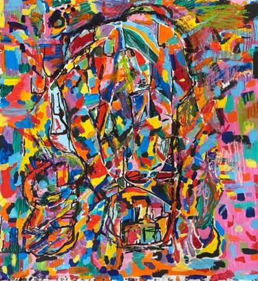 Картина под названием "Фанера и гвозди" - Polina Welscher, Подлинное произведение искусства, Гуашь