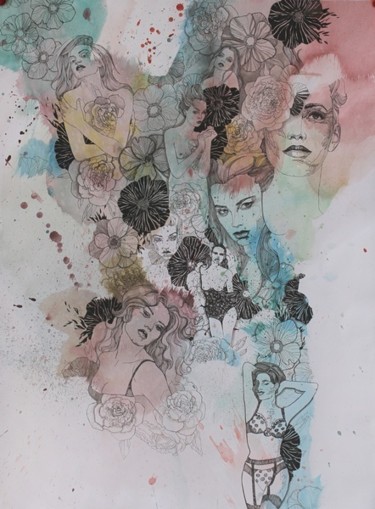 Рисунок под названием "Цветочные фантазии№1" - Полина Андронова, Подлинное произведение искусства