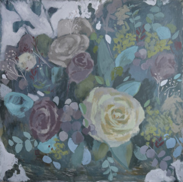 Pintura intitulada "Forest of flowers" por Polina Kharlamova, Obras de arte originais, Têmpera Montado em Armação em madeira