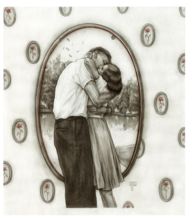 Couple Painting titled "Couple" by Polina Kharlamova, Original Art, Watercolor