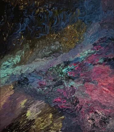 Картина под названием "A river of life" - Polina Zhadko, Подлинное произведение искусства, Масло Установлен на Деревянная ра…
