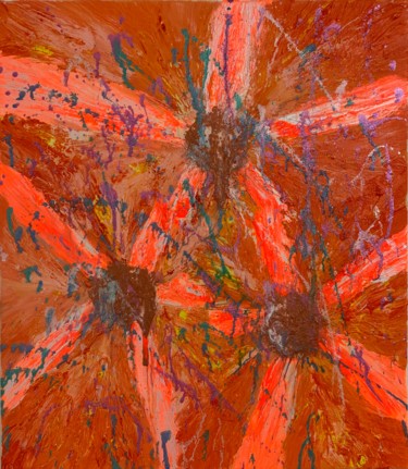 Картина под названием "The rays" - Polina Zhadko, Подлинное произведение искусства, Акрил Установлен на Деревянная рама для…
