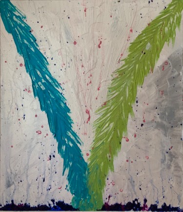 Картина под названием "The streams" - Polina Zhadko, Подлинное произведение искусства, Акрил Установлен на Деревянная рама д…