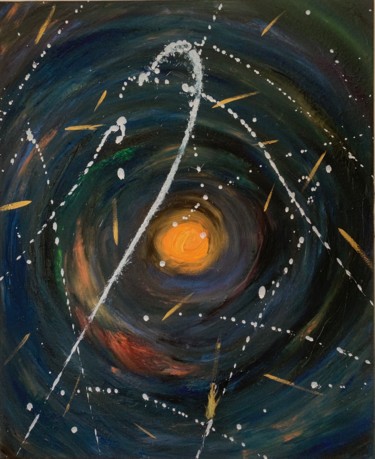 Painting titled "Time" by Polina Zhadko, Original Artwork, Acrylic