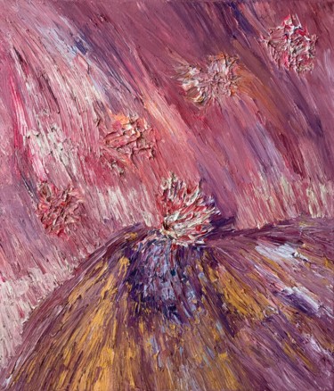Malerei mit dem Titel "The rain of bloomy…" von Polina Zhadko, Original-Kunstwerk, Öl