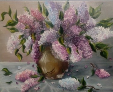 Peinture intitulée "Сирень" par Polina Kozlova, Œuvre d'art originale, Huile