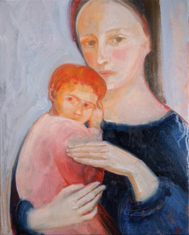 Peinture intitulée "Sacred image" par Ekaterina Kosiak, Œuvre d'art originale, Huile