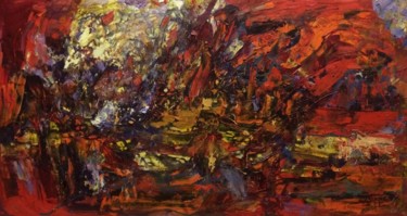 Pintura titulada "Красная река" por Polina Zaremba, Obra de arte original, Oleo