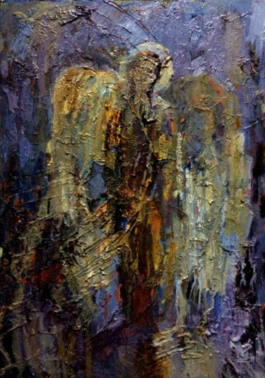 Картина под названием "Ангел-хранитель" - Полина Заремба, Подлинное произведение искусства, Масло