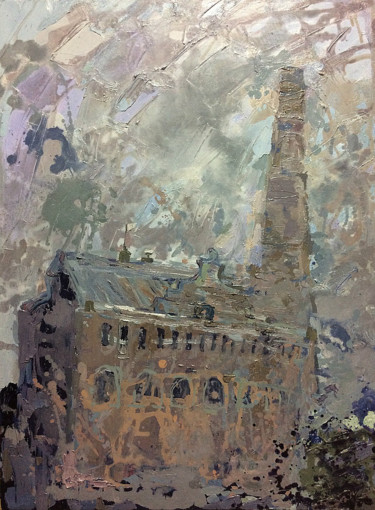 Картина под названием "Старый завод" - Полина Заремба, Подлинное произведение искусства, Масло