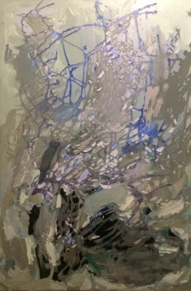 Картина под названием "Луна упала" - Полина Заремба, Подлинное произведение искусства, Масло