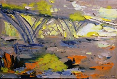 Картина под названием "Солнечный мост" - Полина Заремба, Подлинное произведение искусства, Масло