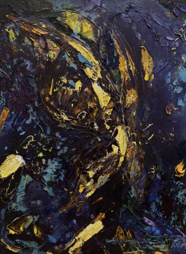 Картина под названием "Лунная бабочка" - Полина Заремба, Подлинное произведение искусства, Масло