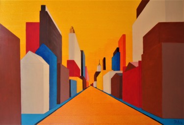 Painting titled "PERSPECTVILLE" by Polo'S Paintings, Original Artwork, Acrylic