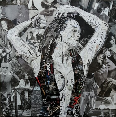 Collages titulada "Blandine" por Poluk'S, Obra de arte original, Collages Montado en Bastidor de camilla de madera