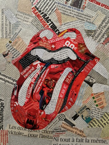 Collages intitulée "Rolling Stones" par Poluk'S, Œuvre d'art originale, Collages