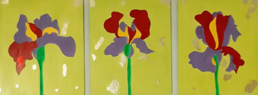 Картина под названием "Irises flowers" - Poly, Подлинное произведение искусства, Акрил